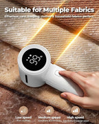 ASNUG Fabric Shaver, Electric Lint Remover, Sweater Shavers to Remove Pilling with 3 Speeds, 6 Leaf Blade, LED Display & Type-C Rechargeable, Removes Fuzz, Pills for Clothes, Couch, Furniture