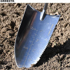 GREBSTK Gardening Serrated Shovels Stainless Steel Transplanter Garden Trowel Depth Marker Measurements Shovel Weeding Tool