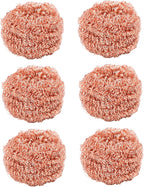 6Pcs Copper Scrubber, Heavy-Duty Non Scratch Copper Sponge Reusable Scouring Pads for Cast Iron, Stainless Steel, Oven Racks, Grills