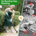 Crack Weeder Tool with Wheels 5.5FT Metal Crevice Weeding Tool with Adjustable Long Handle Saves Back & Knee Manual Weed Remover for Paver Deck Patio Driveway Sidewalk Garden