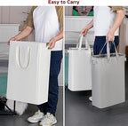 efluky Slim Laundry Basket, Narrow Laundry Hamper with Handles, Collapsible Dirty Clothes Hamper, Tall Laundry Bin for Laundry Room, Dorm and Bedroom, 19.8 Gallon (75L) Grey