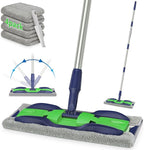 Microfiber Mops for Hardwood Floor Cleaning: MEXERRIS Flat Floor Mop with 4 Washable Pads 59" Adjustable Handle - Dust Dry Mops for Kitchen Bathroom Tile Laminate Wood Vinyl - Home Commercial Mop