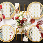 Horaldaily 50 Christmas Disposable Paper Decorative Guest Napkins, Gold Xmas Trees Hand Towel for Party Lunch Dinner Kitchen Bathroom