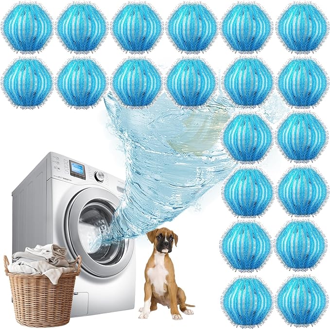 20PCS Pet Hair Remover for Laundry, Reusable Lint Catcher for Washing Machine, Effective Cat Dog Laundry Pet Hair Catcher for Clothes, Sheets, Towels, Fleece Blankets, They Don’t Damage Fabric