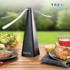 Treva Bug Fan Fly Deterrent with Holographic Blades to Clear Bugs, Mosquitoes, and Flies, Battery Powered Fly Fan 4 Pack