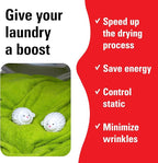 Kikkerland Set of Two Reusable Dryer Buddies for Laundry – Fabric Softener Dryer Balls – Control Static, Remove Wrinkles, Dry Clothes Faster, Lambs