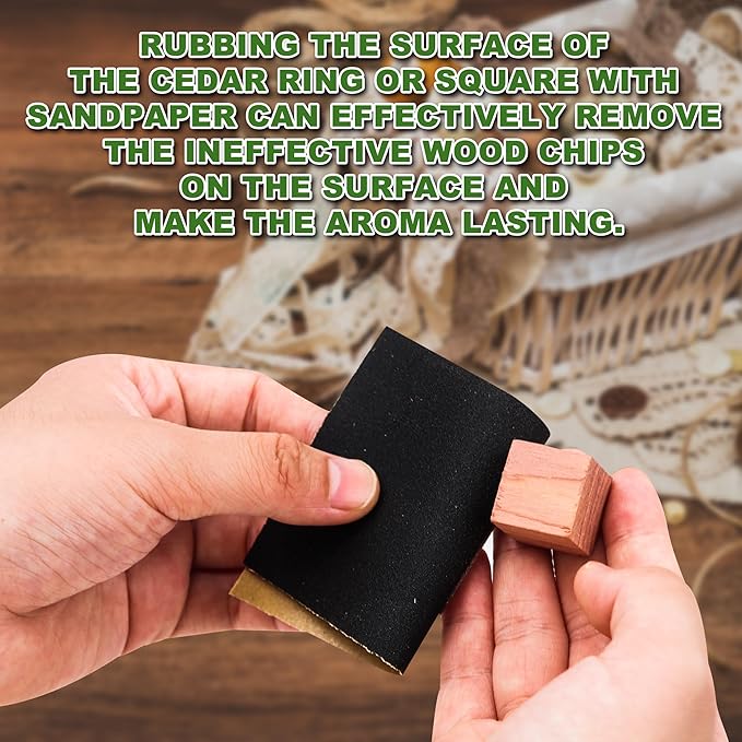 (172pcs) Cedar Block for Closet Drawers, Aromatic CedarRings, Natural Fresh Scent CederWood, CedarClosets Clothes Storage Wardrobes and Drawers Cedar Freshener