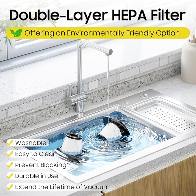 Small Handheld Vacuum Cleaners for Home - Hand Vacuum Cordless Rechargeable Efficiently Clean Dust/Hair with Reusable Filter, High-Power Suction & Lightweight