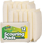 12 Pack Scrub Sponges Kitchen by SCRUBIT, Multi-Purpose Scouring Pads, Non-Scratch Cleaning Sponges for Dishes, Pots & Non-Stick Cookware - Long Lasting Dish Scrubbers for Kitchen, Bathroom & More