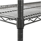 Alera Complete Wire Shelving Unit w/Caster, 48" x 18" x 72", Black Anthracite