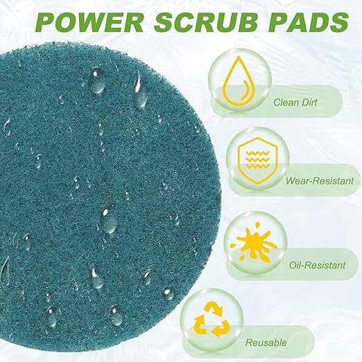 Power Scrub Pads, Scrubbing Pads 1500 Grits Scouring Discs - Fitting for (Home Kitchen Cleaning - Drill Attachment - Scrubber Replacement) 16 Pcs & 4 Inch & Blue