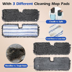Two Sided Dust Mop Floor Cleaning System, MASTERTOP 360 Microfiber Mop with Stainless Steel Handle,Wet Dry Mop,Flat Flip Mops for Hardwood, Laminate, Vinyl, Tiles,4 Washable Mops Pads