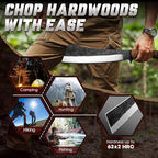 Freelander Japanese Style High Carbon Steel Machete with Red Sandalwood Ergonomic Full Tang Handle and Wood-Leather Sheath, for Camping, Hiking, Yard Work, and Survival,Christmas Gifts for Men Women