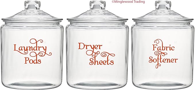 Grey - Laundry Room Vinyl Decal Set - Laundry Pods - Fabric Softener - Dryer Sheets - V2