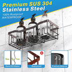 EUDELE 5-Pack Rustproof Stainless Steel Shower Caddy Set– No Drill Adhesive Bathroom Organizer, Space-Saving Shower Shelves for Apartment Essentials, Bathroom/Kitchen Storage Home Decor-L Size