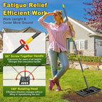 Lawn Leveling Rake: Anti Flipping 17" x 10" Stainless Steel Lawn Ground Leveler for Soil, Heavy Duty Grass Top Soil Dressing Leveling Rake, Home Lawn,Golf Field,Yard Landscaping Tool, 60” Long Handle