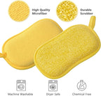 Multipurpose Kitchen Scrub Sponges, Heavy Duty Cleaning Non-Scratch Scrub Sponge, Reusable Microfiber Sponge for Household Cleaning, Six Color Packaging (6pcs)