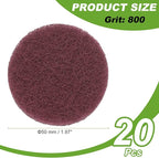 Power Scrub Pads, Scrubbing Pads 800 Grits Scouring Discs - Fitting for (Home Kitchen Cleaning - Drill Attachment - Scrubber Replacement) 20 Pcs & 2 Inch & Dark Red