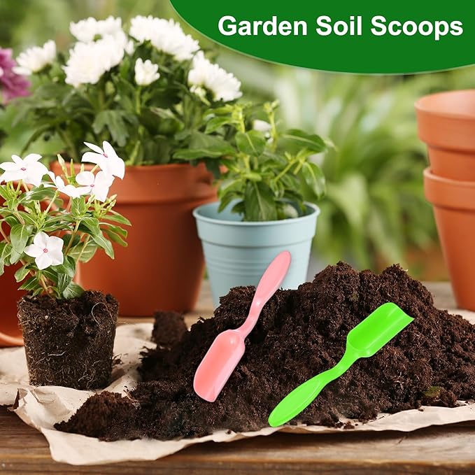 10-Pack Mini Gardening Shovel Spoons, Plastic Garden Soil Scoops for Cultivation Digging Transplanting/Flower Planting/Plant Succulent, Colorful Small Gardening Tools [Multicolor]