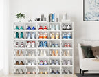 SIMPDIY Shoe Organizer, 12 Pack Shoe Storage Shoe Organizer for Closet, Shoe Boxes Clear Plastic Stackable Shoe Storage Boxes for Size 13