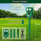 Solar Ultrasonic Animal Repeller, Outdoor Cat Deterrent with Motion Sensor, Waterproof Fox Repellent, Humane Pest Control for Dogs, Rats, Birds (1 Count (Pack of 1))