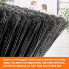 4 PK Soft Bristle Push Brooms for Sweeping Indoor/Outdoor Heavy Duty Commercial Broom for Shop Restaurant House Broom for Garage Kitchen Hardwood Tile Floor Cleaning
