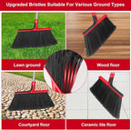 Angle Broom with 58″ Long Handle – 14″ Wide Stiff Bristles for Indoor & Outdoor Sweeping, Garage, Patio, Deck, Courtyard, Concrete, Leaves & Debris Removal
