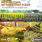 Garden Rake for Leaves - Extra Wide 17" Leaf Rake,Lightweight Long Handle for Women Seniors Kids Effortless Clean-Up,23 Non-Clog Flexible Tines for Lawn-Friendly,80” Adjustable Plastic Rakes for Yard