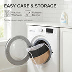 JMvicyroam 115L Extra Large Blanket Basket for Living Room - Woven Cotton Rope Laundry Hamper with Reinforced Handles - Storage Bin for Pillows, Comforters & Toys - Machine Washable,Black&Jute