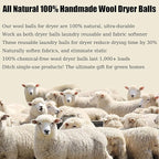 6 Pack Wool Dryer Balls Laundry Reusable Anti Static, Cotton Balls Wool Laundry Balls for Dryer Reduces Clothing Wrinkles Natural Fabric Softener Last 1000+ Loads (Black, 2.75 in/7 cm)
