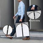 Dress Bags for Gowns Long, 60'' Garment Bags for Hanging Clothes, Suit Bag Cover for Storage and Travel, 2 Pack (Clear)