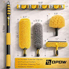 30 Foot High Ceiling Duster Kits with 7-24ft Heavy Duty Extension Pole, High Reach Duster for Cleaning,Microfiber Feather Duster,Cobweb Duster,Ceiling Fan Duster,Window Squeegee & Cleaner