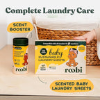 Roobi Baby Laundry Scent Booster. Peachy Lullaby Fragrance Beads. Specially Formulated for Baby's Sensitive Skin. Up to 20 Washing Cycles. Carbon Neutral, 100% Vegan.