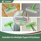 Eyliden Sweeper Mop with 36 Refills - 3 Types of Disposable Dry & Wet Cloths | Lock-Tight Design No Lost Pads, Universal Refills, Multi-Surface Sweeping Starter Kit for Pet Hair, Dust, Floor Cleaning