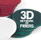 5" Abrasive Pad Hook & Loop Round Non-Woven Surface Prep Discs, Polish Wood, Strip Paint, Remove Rust, Deburring, Oxidation, Coarse, Medium, Fine Scuff Pads - 240 320 800 Grit - 16 Pack (Assorted)