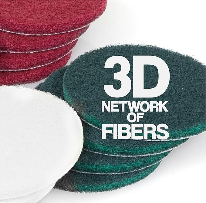 5" Abrasive Pad Hook & Loop Round Non-Woven Surface Prep Discs, Polish Wood, Strip Paint, Remove Rust, Deburring, Oxidation, Coarse, Medium, Fine Scuff Pads - 240 320 800 Grit - 16 Pack (Assorted)