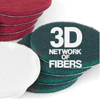 5" Abrasive Pad Hook & Loop Round Non-Woven Surface Prep Discs, Polish Wood, Strip Paint, Remove Rust, Deburring, Oxidation, Coarse, Medium, Fine Scuff Pads - 240 320 800 Grit - 16 Pack (Assorted)