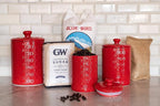 10 Strawberry Street CAN RED Diamond Kitchen Canister Set, Set of 3, Model:CAN-DIAMOND-RED-SET