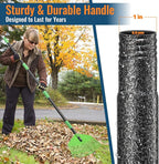 Garden Leaf Rake, 44" Long Handle Prevents Bending, 16.5" Flexible Head, Lightweight & Gentle on Grass, Ideal for Leaf Collection Around Bushes, Flowers and Lawns