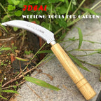 SHANFEEK Grass Sickle with Sawtooth Japanese Weeding Hoe Garden Hand Tool Weeding Tools for Garden High-Strength Steel with Solid Wood Handle (Brown)