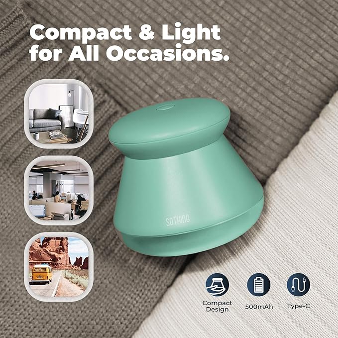 Fabric Shaver, Rechargeable Lint Remover, Use On Cotton, Polyester & Silk, Type C, Fast Charging, Compact & Stylish Design, Ergonomic Defuzzer, 6-Leaf Blades, Fuzz Remover