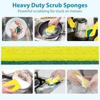 24 Pack Heavy Duty Scrub Sponges,Multi-Purpose Kitchen Sponge, Efficiently Clean The Surface Stains,Used for Clean Kitchen Pots,Bowls,Bathrooms,Tiles,Wall Good Helper for Home Cleaning