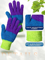 Patelai 3 Pairs Microfiber Plant Dusting Gloves Leaf Cleaning Gloves for Indoor Plants, Blinds, Furniture, House (Colorful,Medium)