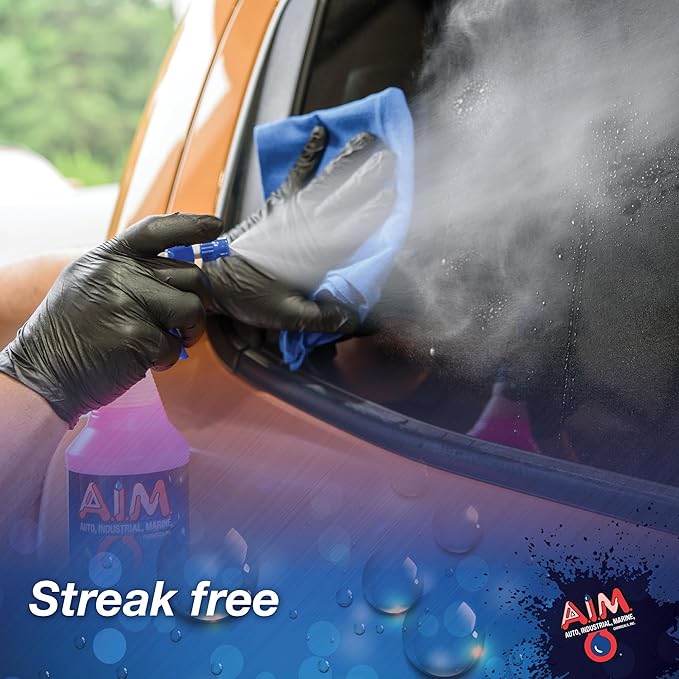 AIM Chemicals Ammoniated Glass Cleaner Concentrate - Streak-Free Shine for Windows, Cars, Homes, Offices - Dilutes 10:1 - Removes Dirt, Grime, Fingerprints - Ideal for Glass Spray Bottles - 5 Gal
