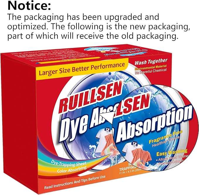 Dye Absorption Dye Trapping Sheets, 288 Count Household Cleaning Toilet Supplies Laundry Fragrance Free Color Collector Grabber Cleaner Machine Use With Mix Different for Single People