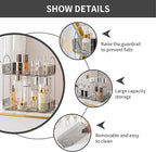 Akinbas 2 Tier Bathroom Organizer Countertop Makeup Perfume Tray Skincare Organizer for Bathroom Dresser Vanity (Grey)