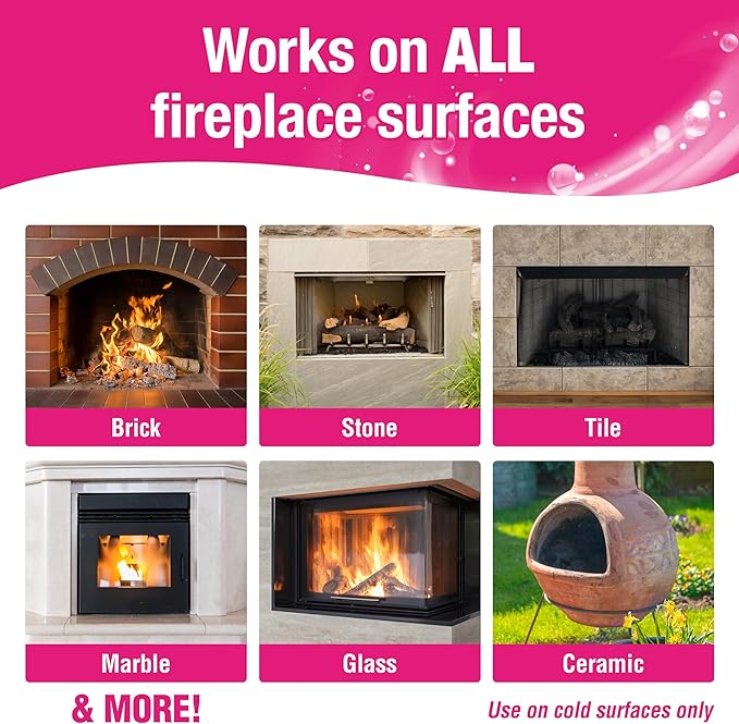 Quick 'n Brite Fireplace Gel Cleaner for Brick, Stone, Rock, Tile, and Marble, Nonabrasive Fireplace Cleaner, Made in the USA, 16 oz