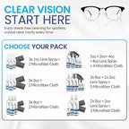 Purity Eyeglass Lens Cleaner Spray Kit - 3 x 8oz Lens Cleaner Spray Bottle + 2 Microfiber Cloth for Cleaning - Safe for All Lenses (AR Coated Included), Eyeglasses and Screens