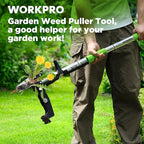 WORKPRO Stand Up Weed Puller Tool, Garden Dandelion Weeder Puller with Ergonomic 39" Long Handle, 4 Claws Steel Head & Foldable Foot Pedal, Heavy Duty Root Remover Tool Without Bending or Kneeling