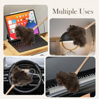 Ostrich Duster Fluffy Natural Feather Dusters with Wooden Handle Cleaning Supplies for Home Office Car (2, 16inch)